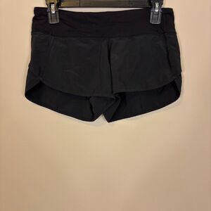 Lululemon Black Speed Up Running Shorts Lined Size 4